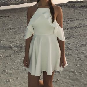 White Open Shoulder Dress